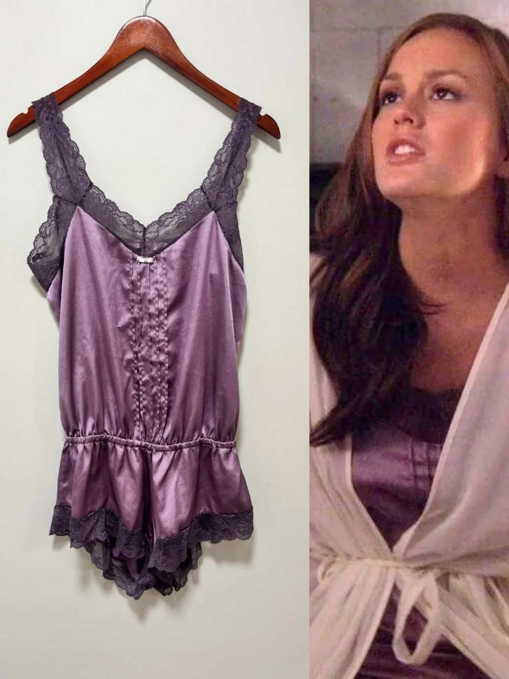 Y2K Victoria’s Secret Purple Lace Satin Romper ASO Blair Waldorf Gossip Girl